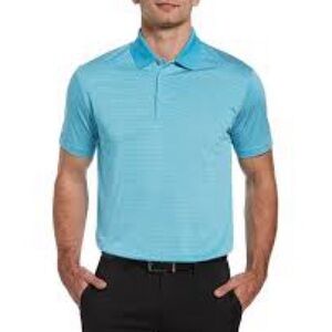 BLUE & WHITE STRIPED PEBBLE BEACH POLO!